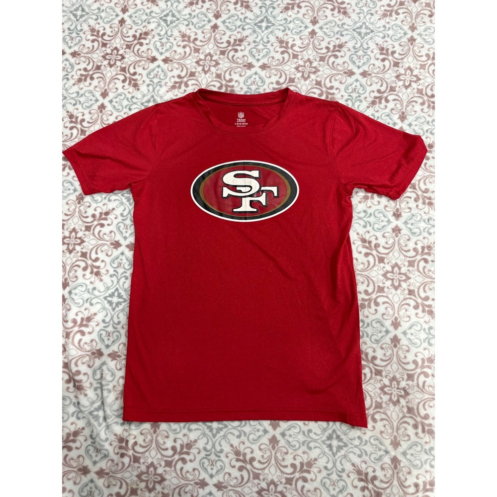 NFL Team Apparel San Francisco 49ers Youth Red Graphic T-Shirt Size L 10/12